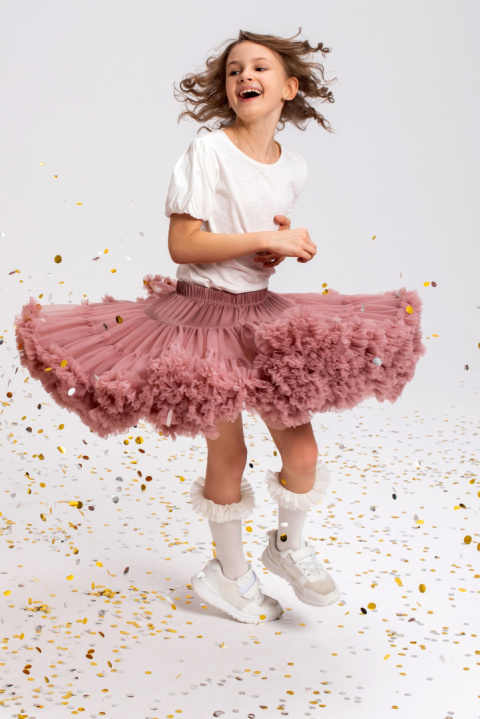 Spódnica PETTISKIRT herbaciany róż Manufaktura Falbanek Spódnica PETTISKIRT herbaciany róż Manufaktura Falbanek