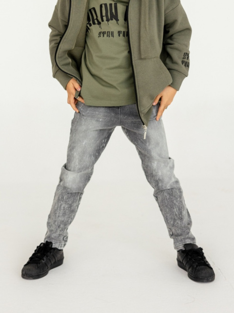 Spodnie Jeansowe Unisex All For Kids Szare Spodnie Jeansowe Unisex All For Kids Szare